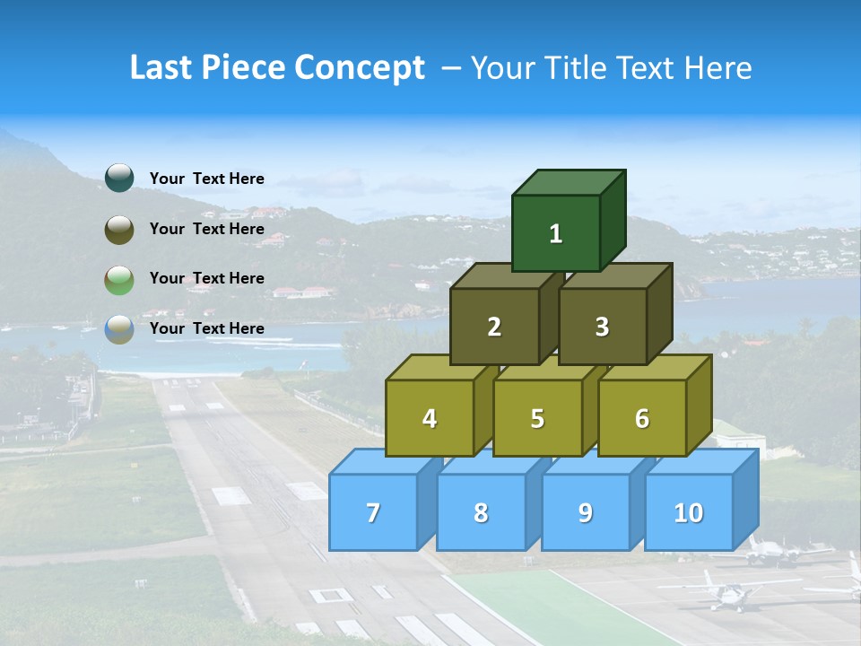 St Barth Airplane Runway PowerPoint Template