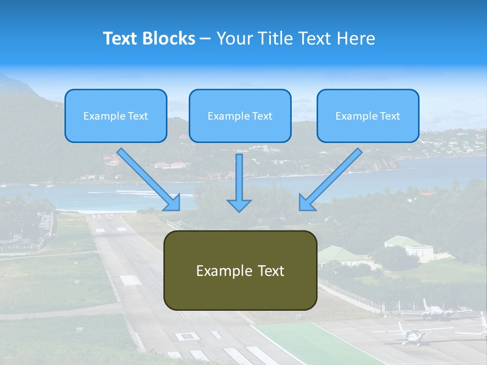 St Barth Airplane Runway PowerPoint Template