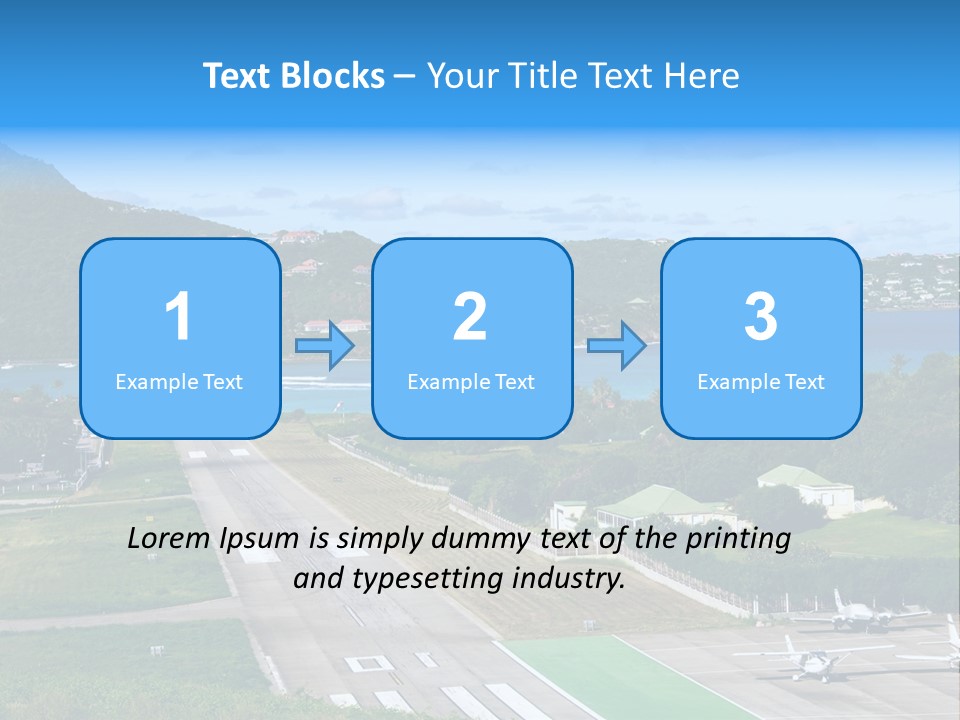 St Barth Airplane Runway PowerPoint Template