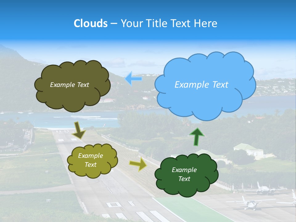 St Barth Airplane Runway PowerPoint Template