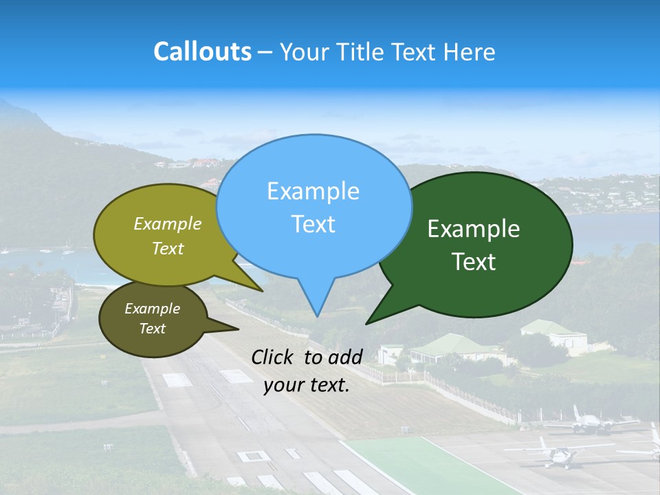 St Barth Airplane Runway PowerPoint Template