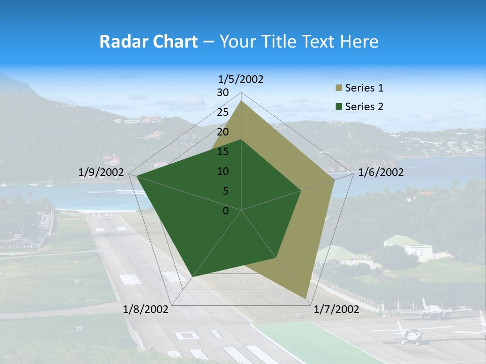 St Barth Airplane Runway PowerPoint Template