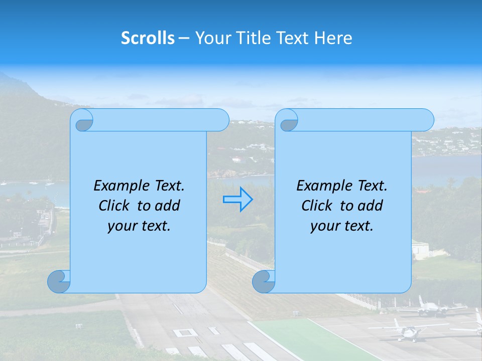 St Barth Airplane Runway PowerPoint Template