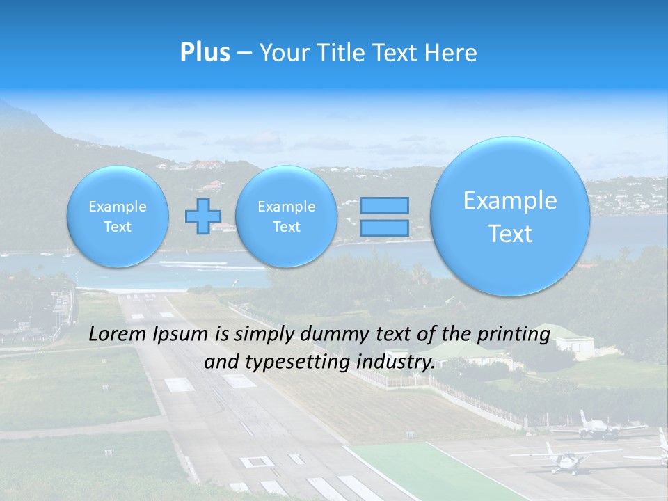 St Barth Airplane Runway PowerPoint Template