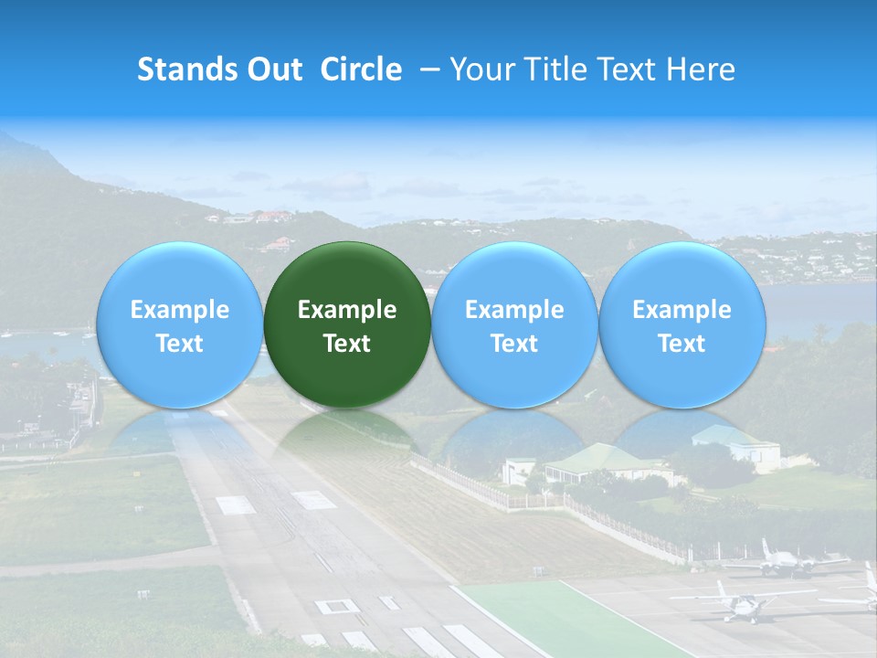 St Barth Airplane Runway PowerPoint Template