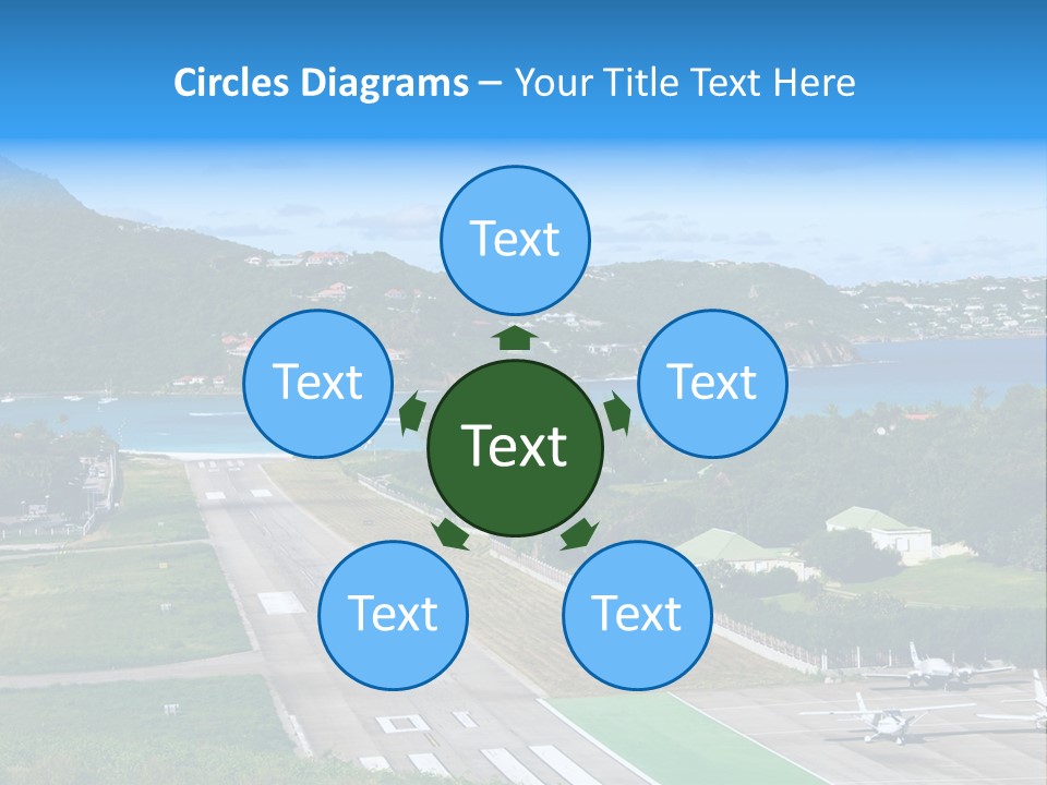 St Barth Airplane Runway PowerPoint Template