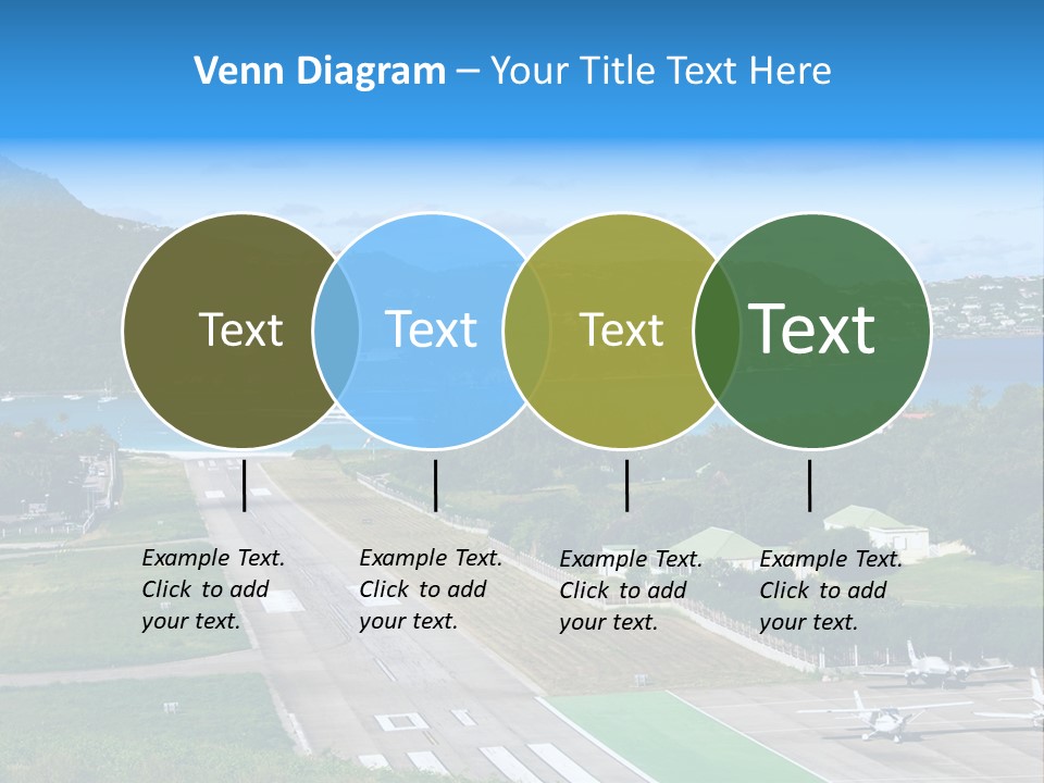 St Barth Airplane Runway PowerPoint Template