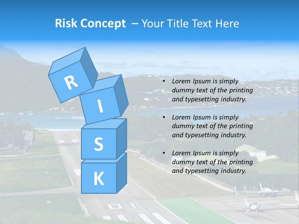 St Barth Airplane Runway PowerPoint Template