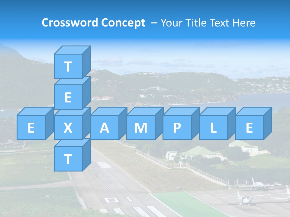 St Barth Airplane Runway PowerPoint Template