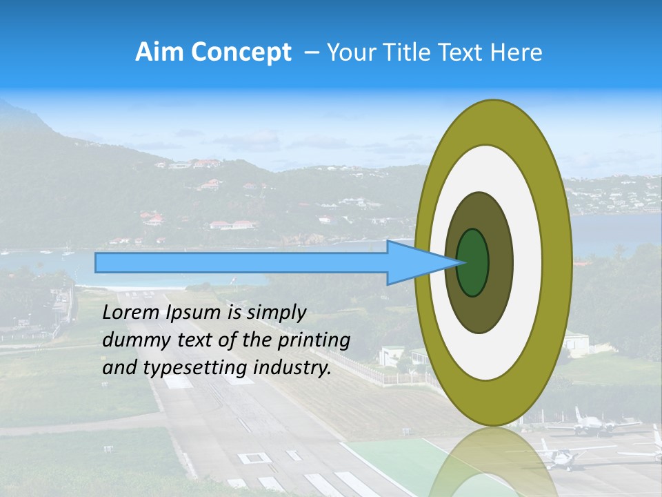St Barth Airplane Runway PowerPoint Template