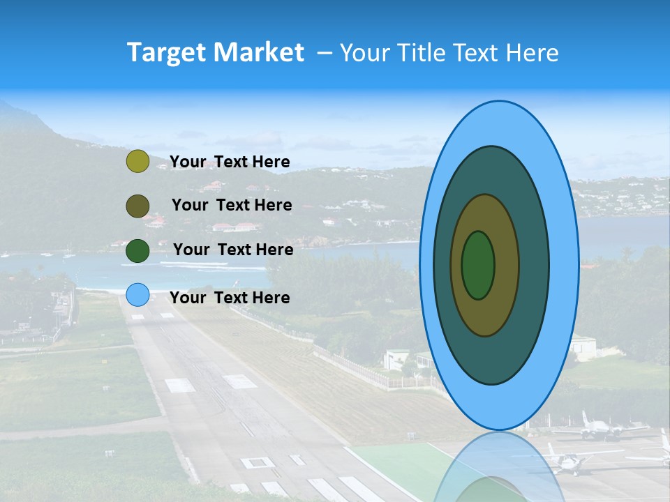 St Barth Airplane Runway PowerPoint Template