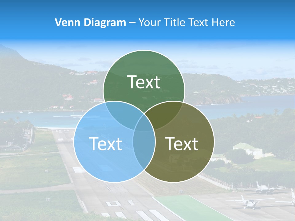 St Barth Airplane Runway PowerPoint Template