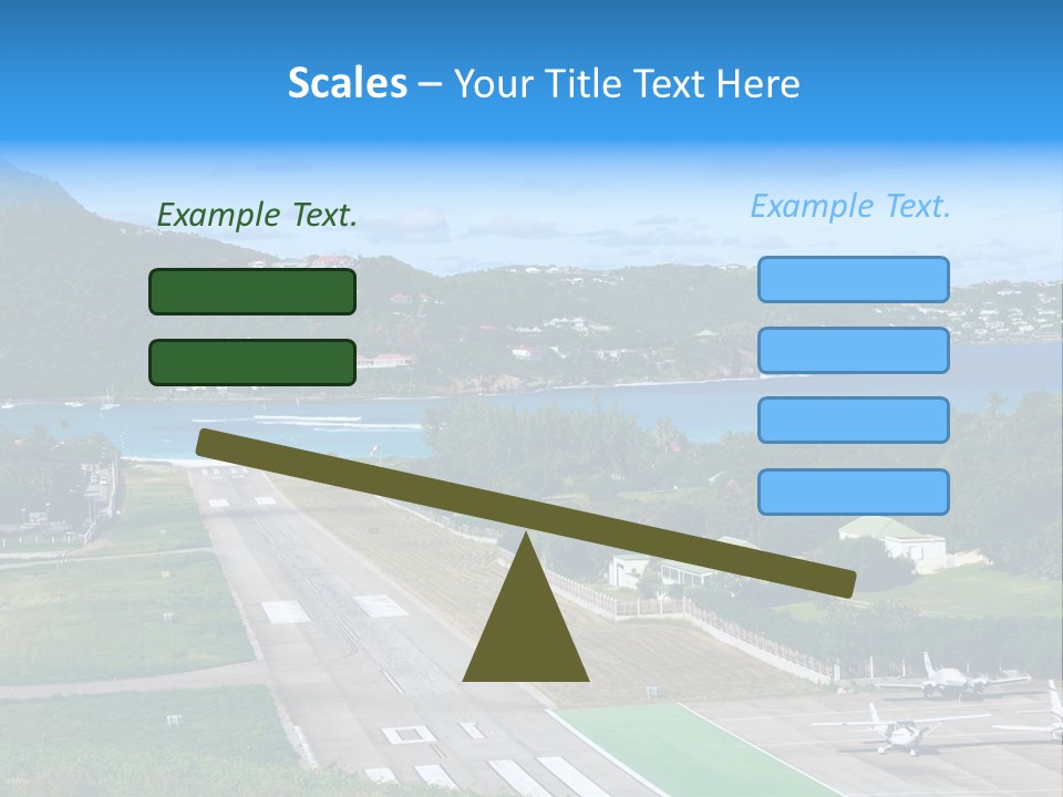 St Barth Airplane Runway PowerPoint Template
