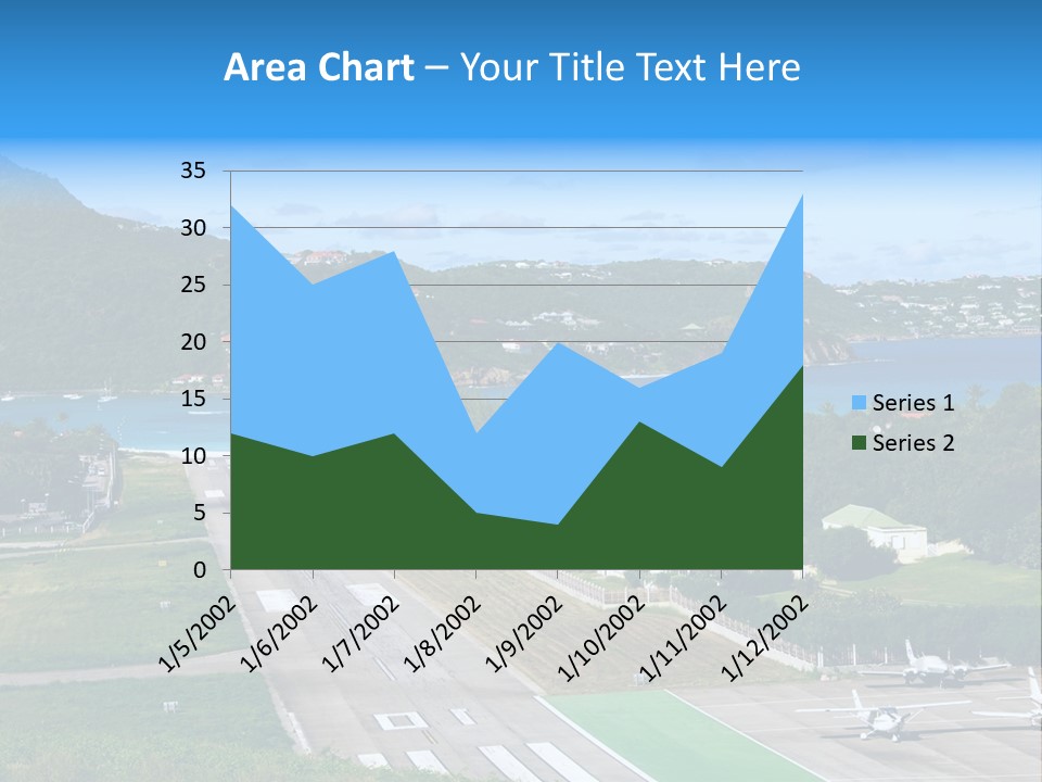 St Barth Airplane Runway PowerPoint Template