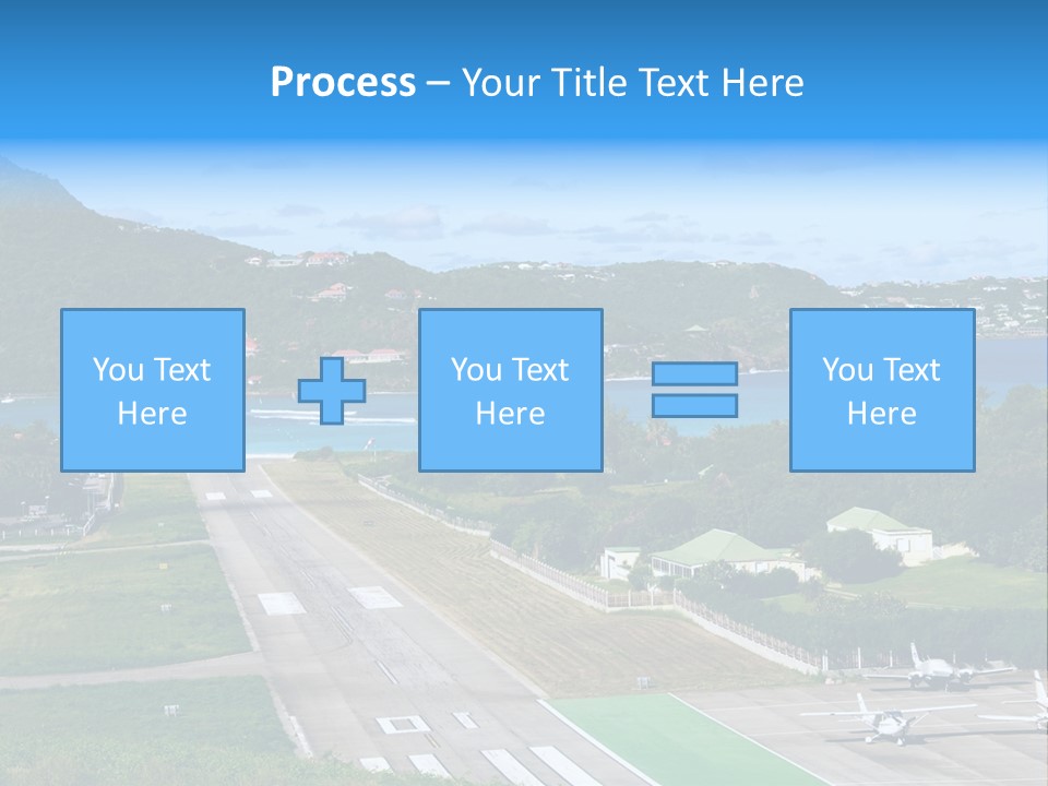 St Barth Airplane Runway PowerPoint Template