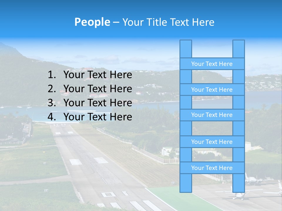 St Barth Airplane Runway PowerPoint Template