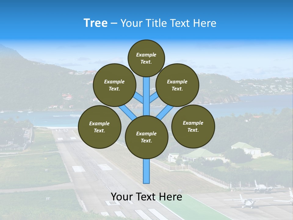 St Barth Airplane Runway PowerPoint Template