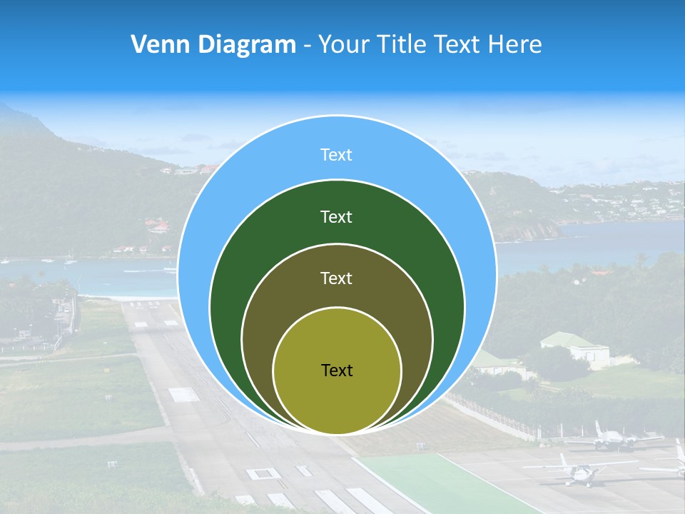 St Barth Airplane Runway PowerPoint Template