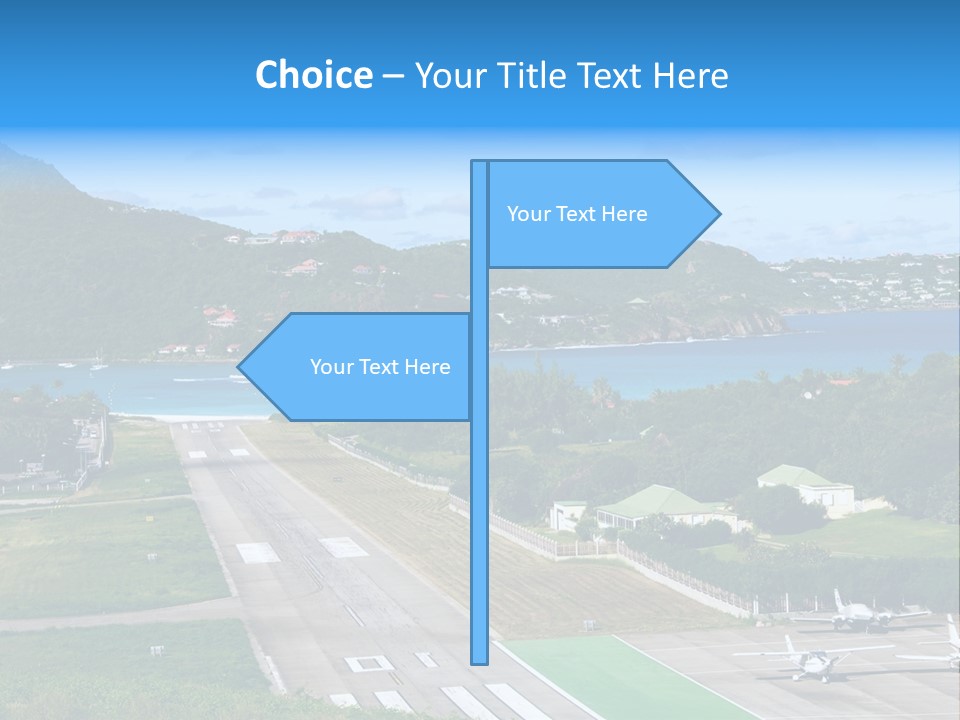 St Barth Airplane Runway PowerPoint Template