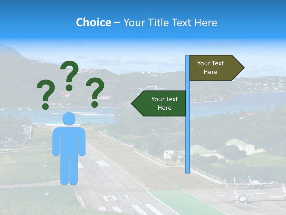 St Barth Airplane Runway PowerPoint Template