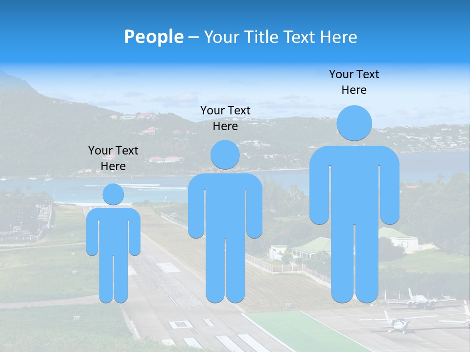 St Barth Airplane Runway PowerPoint Template