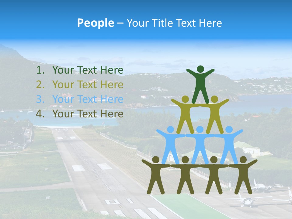 St Barth Airplane Runway PowerPoint Template
