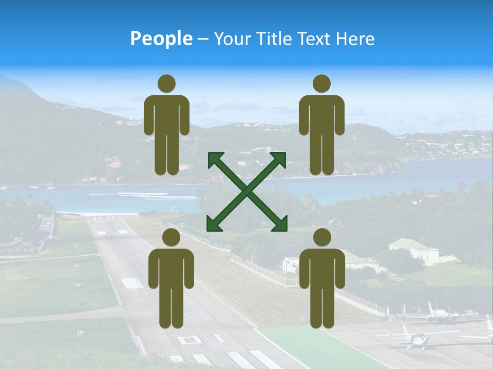 St Barth Airplane Runway PowerPoint Template
