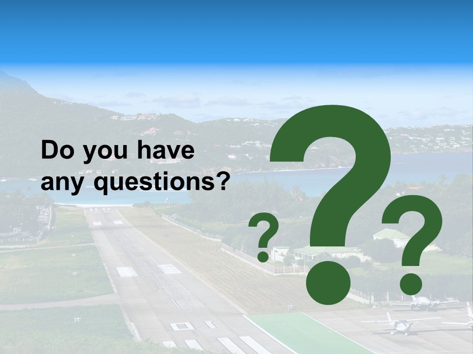 St Barth Airplane Runway PowerPoint Template