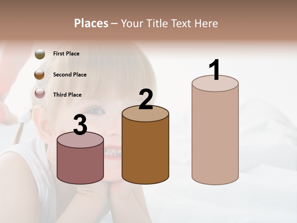 A Little Girl Laying On A Bed With Her Hands On Her Face PowerPoint Template