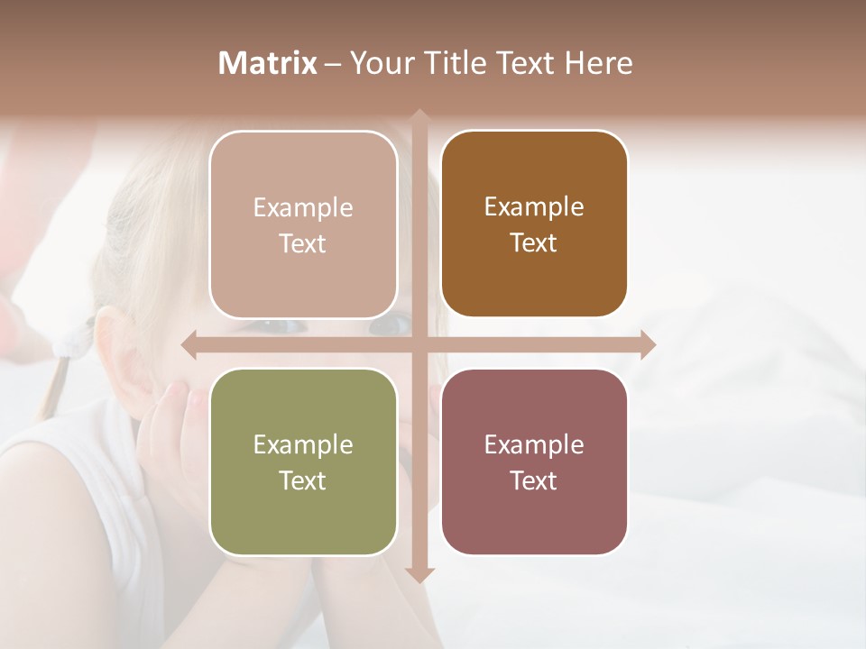 A Little Girl Laying On A Bed With Her Hands On Her Face PowerPoint Template
