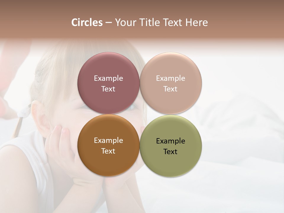 A Little Girl Laying On A Bed With Her Hands On Her Face PowerPoint Template