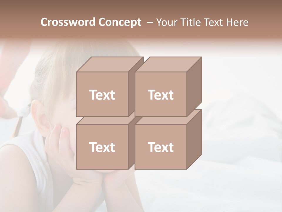 A Little Girl Laying On A Bed With Her Hands On Her Face PowerPoint Template