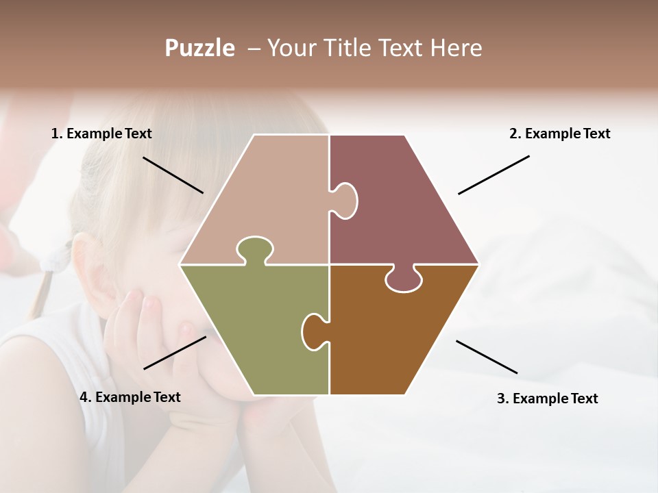 A Little Girl Laying On A Bed With Her Hands On Her Face PowerPoint Template