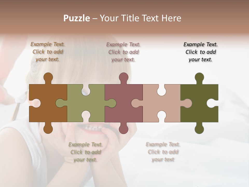 A Little Girl Laying On A Bed With Her Hands On Her Face PowerPoint Template