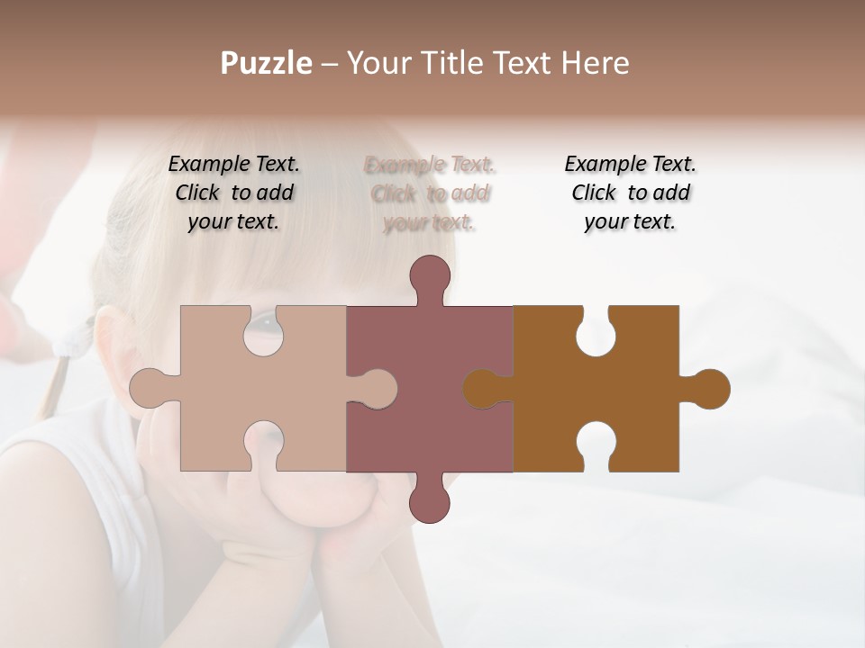 A Little Girl Laying On A Bed With Her Hands On Her Face PowerPoint Template