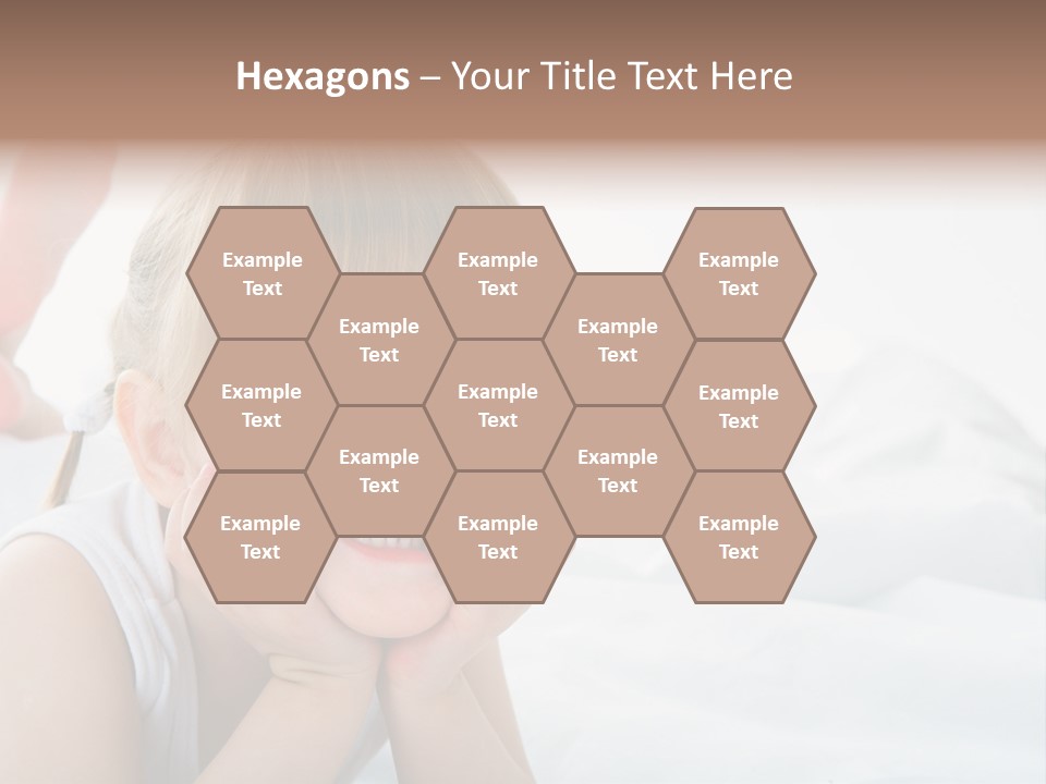 A Little Girl Laying On A Bed With Her Hands On Her Face PowerPoint Template