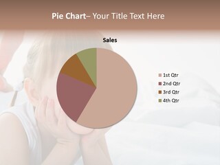 A Little Girl Laying On A Bed With Her Hands On Her Face PowerPoint Template