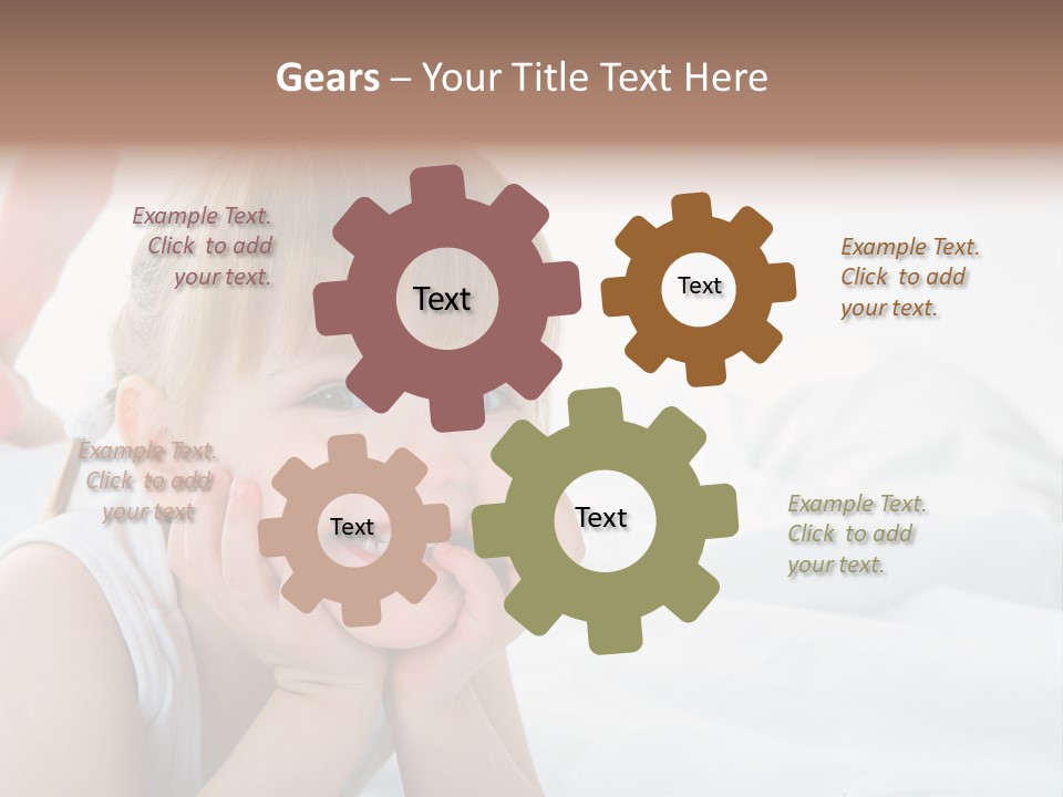 A Little Girl Laying On A Bed With Her Hands On Her Face PowerPoint Template