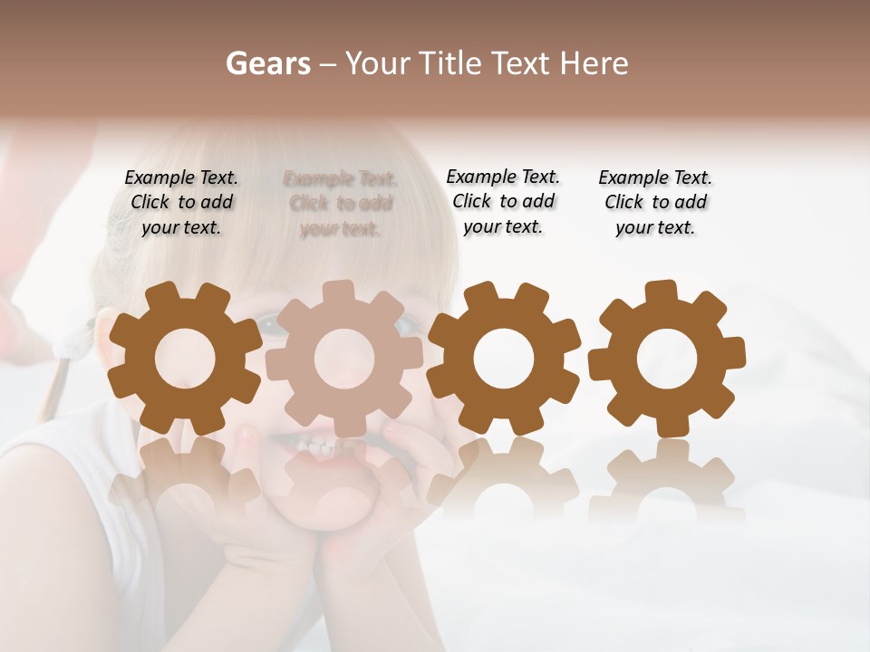 A Little Girl Laying On A Bed With Her Hands On Her Face PowerPoint Template