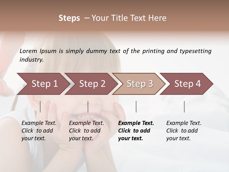 A Little Girl Laying On A Bed With Her Hands On Her Face PowerPoint Template