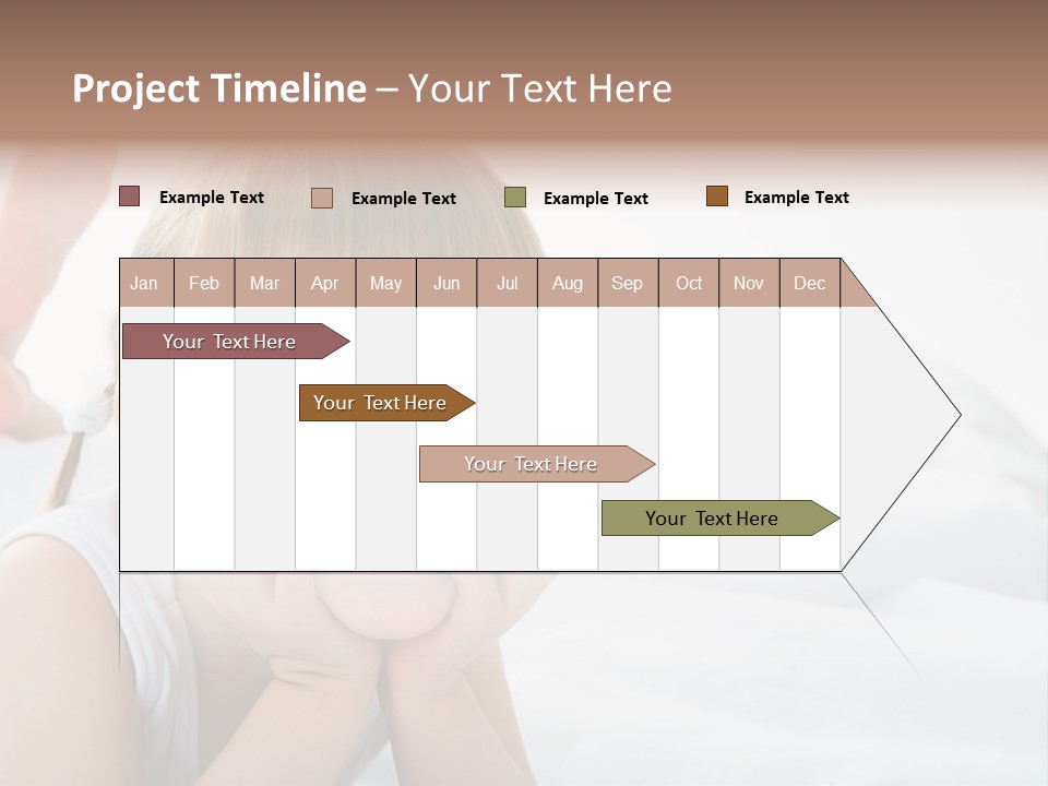 A Little Girl Laying On A Bed With Her Hands On Her Face PowerPoint Template