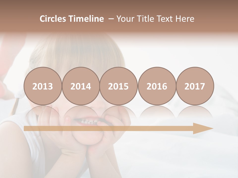 A Little Girl Laying On A Bed With Her Hands On Her Face PowerPoint Template