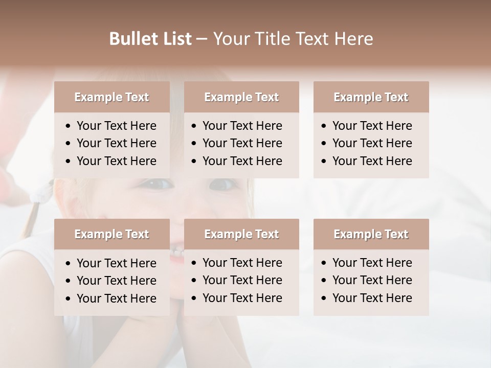 A Little Girl Laying On A Bed With Her Hands On Her Face PowerPoint Template