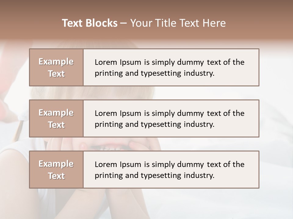 A Little Girl Laying On A Bed With Her Hands On Her Face PowerPoint Template