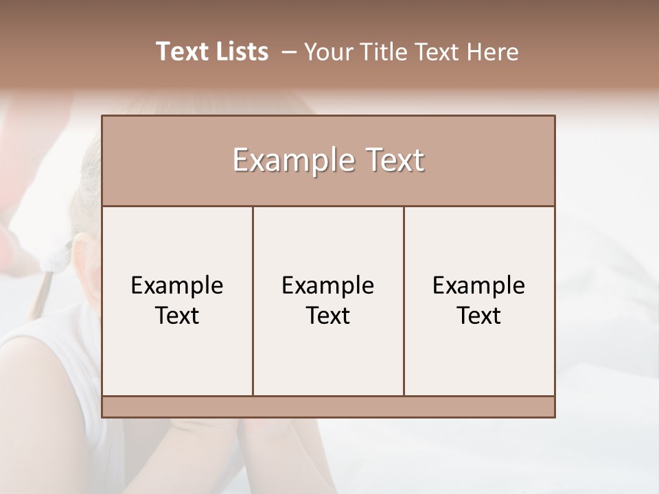 A Little Girl Laying On A Bed With Her Hands On Her Face PowerPoint Template