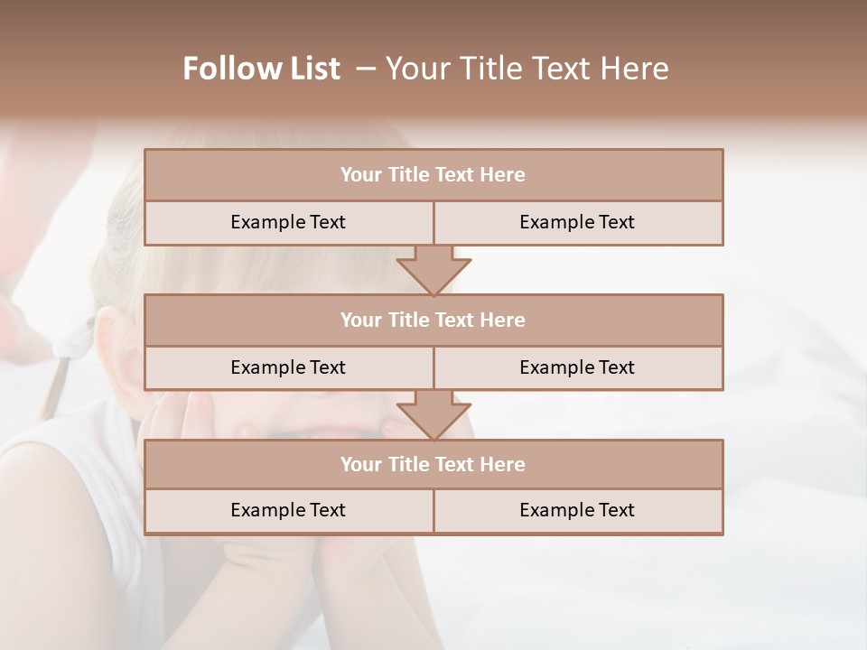 A Little Girl Laying On A Bed With Her Hands On Her Face PowerPoint Template