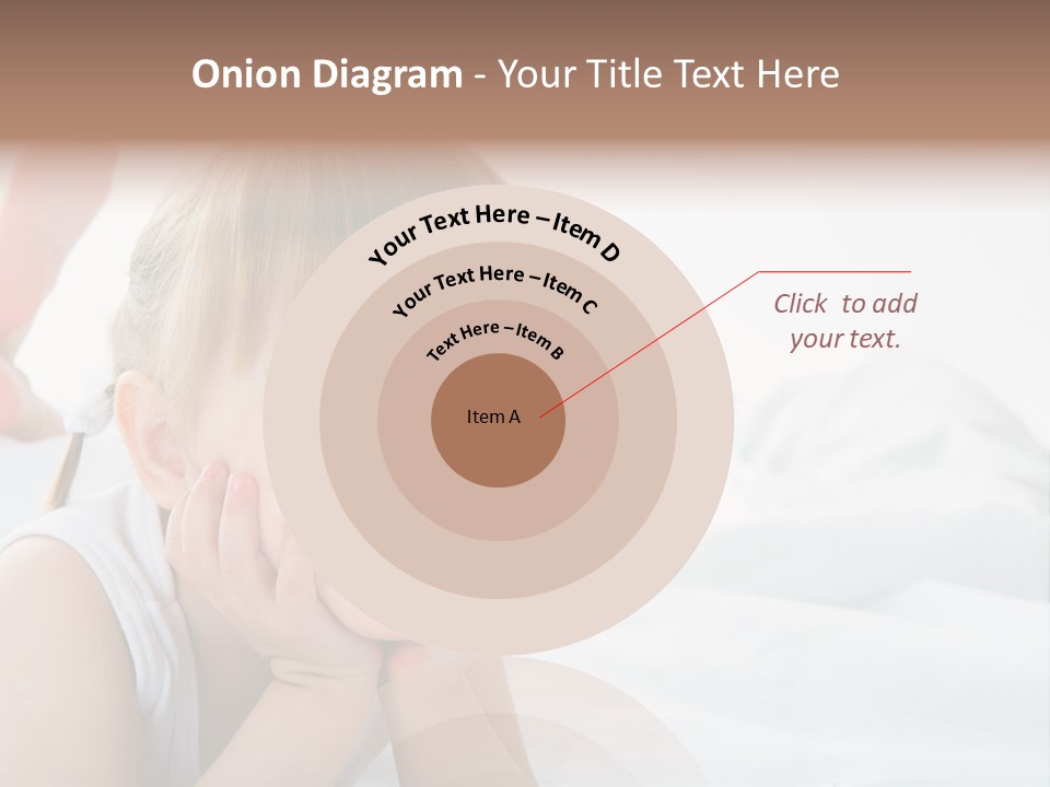 A Little Girl Laying On A Bed With Her Hands On Her Face PowerPoint Template