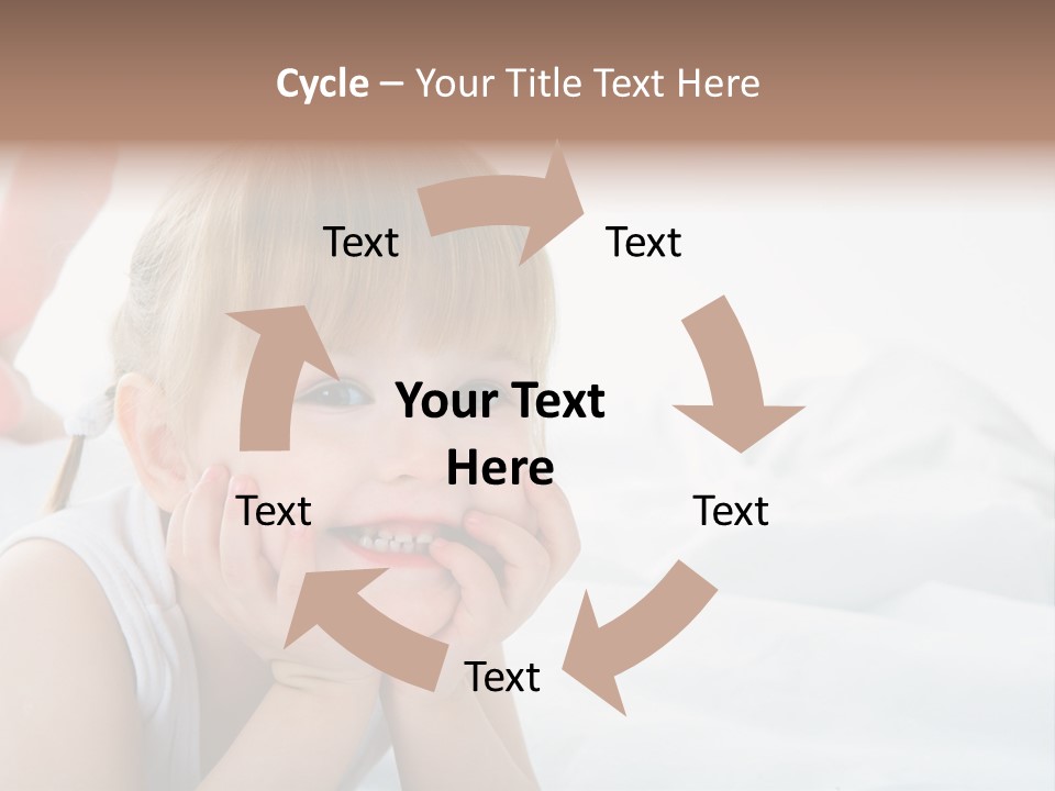 A Little Girl Laying On A Bed With Her Hands On Her Face PowerPoint Template