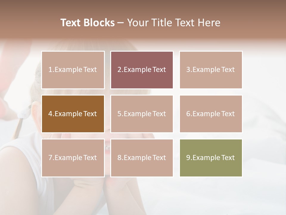 A Little Girl Laying On A Bed With Her Hands On Her Face PowerPoint Template