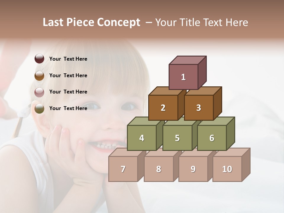 A Little Girl Laying On A Bed With Her Hands On Her Face PowerPoint Template